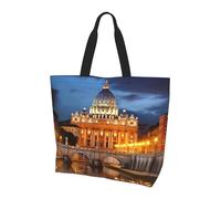 AABSTBFM Sacs de courses imprimés de ski d'hiver pour femmes et filles, grand sac fourre-tout réutilisable et imperméable à l'eau, sacs d'épicerie, sac à main et sac de plage, Cité du Vatican, Taille