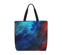AABSTBFM Sacs fourre-tout à fermeture éclair avec dictons - Réutilisables - Pour le travail, l'école, les voyages, la plage, Texture rouge et bleue, Taille unique