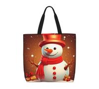 AABSTBFM Sacs fourre-tout classiques à motif floral imprimé tourbillonnant - Sacs de courses réutilisables - Sac à main pour le travail, l'école, les voyages, la plage, Bonhomme de neige de Noël Prin
