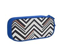 AABSTBFM Trousse à crayons avec fermeture éclair - Motif lignes en zigzag - Grande capacité - Pour l'école, le bureau, les voyages, bleu, Taille unique, Cartable