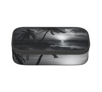 AABSTBFM Trousse à crayons avec fermeture éclair pour l'école, le bureau et les voyages Motif aquarelle de fleurs et herbes, Mer et arbre dans la nuit, Taille unique, Cartable