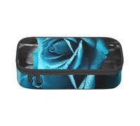AABSTBFM Trousse à crayons avec fermeture éclair pour l'école, le bureau et les voyages Motif papillons et narcisses, Bleu Rose, Taille unique, Cartable