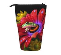 AABSTBFM Trousse à crayons avec imprimé fruits frais et juteux ananas baies pastèque raisin orange - Trousse télescopique sur pied et trousse de maquillage pour l'école, le bureau, les voyages, Fleur