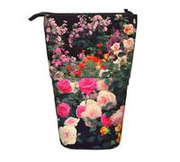 AABSTBFM Trousse à crayons avec motif paysage rouge étoilé - Trousse télescopique sur pied et trousse de maquillage pour l'école, le bureau, les voyages, Roses Garden, Taille unique, Cartable