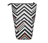 AABSTBFM Trousse à crayons avec tiges de bambou et cerise - Trousse télescopique sur pied et trousse de maquillage pour l'école, le bureau, les voyages, Lignes en zigzag, Taille unique, Cartable