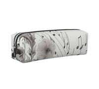 AABSTBFM Trousse à crayons carrée en cuir avec fermeture éclair dorée - Motif botanique volante - Pour l'école, le bureau et les voyages, Argenté., Taille unique, Cartable