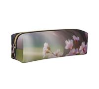 AABSTBFM Trousse à crayons carrée imprimée de fleurs de printemps en cuir doré avec fermeture éclair pour l'école, le bureau et les voyages, doré, Taille unique, Cartable