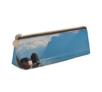 AABSTBFM Trousse à crayons en cuir avec fermeture éclair pour l'école, le bureau et les voyages, Lac Léman, Taille unique, Cartable