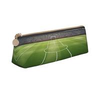 AABSTBFM Trousse à crayons en cuir avec fermeture éclair pour l'école, le bureau et les voyages, Terrain de football., Taille unique, Cartable