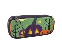 AABSTBFM Trousse à crayons en cuir avec motif avion, trousse multifonction et trousse de maquillage pour l'école, le bureau et les voyages, Joyeux Halloween, Taille unique, Cartable