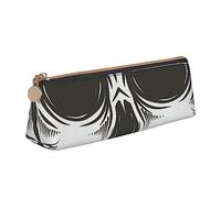 AABSTBFM Trousse à crayons en cuir avec motif de castor - Motif triangle - Avec fermeture éclair - Pour l'école, le bureau et les voyages, Tête de mort barbelée., Taille unique, Cartable