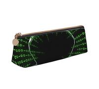 AABSTBFM Trousse à crayons en cuir avec motif de castor - Motif triangle - Avec fermeture éclair - Pour l'école, le bureau et les voyages, Hacker Attack, Taille unique, Cartable