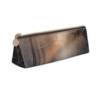 AABSTBFM Trousse à crayons en cuir avec motif de lignes en zigzag avec fermeture éclair pour l'école, le bureau et les voyages, Se promener dans la lumière hivernale, Taille unique, Cartable