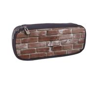 AABSTBFM Trousse à crayons en cuir avec motif papillons et fleurs de narcisse, trousse multifonction pour l'école, le bureau et les voyages, Pierre rouge brique, Taille unique, Cartable