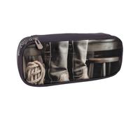 AABSTBFM Trousse à crayons en cuir avec motif papillons et fleurs de narcisse, trousse multifonction pour l'école, le bureau et les voyages, Bottes devant le fût et les cordes, Taille unique, Cartable