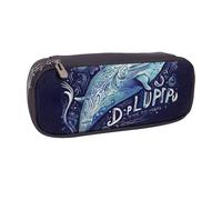 AABSTBFM Trousse à crayons en cuir imprimé nuit d'Halloween - Trousse à crayons multifonction et trousse de maquillage pour l'école, le bureau et les voyages, Baleine bleue profonde, Taille unique