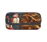 AABSTBFM Trousse à crayons en métal imprimée rose mignonne grande capacité avec fermeture éclair pour l'école, le bureau et les voyages, Joyeux Noël Prin, Taille unique, Cartable