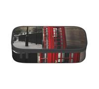 AABSTBFM Trousse à crayons haute capacité avec fermeture éclair pour l'école, le bureau et les voyages Motif soleil rouge, Cabine téléphonique dans les rues de Londres, Taille unique, Cartable
