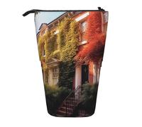 AABSTBFM Trousse à crayons imprimée avec feuilles de ville - Trousse télescopique sur pied et trousse de maquillage pour l'école, le bureau, les voyages, Maisons de ville feuillues, Taille unique