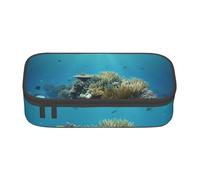 AABSTBFM Trousse à crayons imprimée de haute capacité avec fermeture éclair pour l'école, le bureau et les voyages, Fond sous-marin des récifs coralliens, Taille unique, Cartable