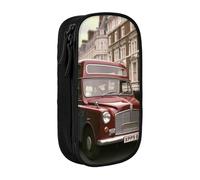 AABSTBFM Trousse à crayons imprimée de voiture Angleterre de grande capacité avec fermeture éclair pour l'école, le bureau, les voyages, noir, Noir , Taille unique, Cartable