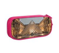 AABSTBFM Trousse à crayons imprimée Musée du Louvre à Paris avec fermeture éclair - Grande capacité - Pour l'école, le bureau, les voyages, rose, Taille unique, Cartable