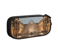 AABSTBFM Trousse à crayons imprimée Musée du Louvre à Paris avec fermeture éclair - Grande capacité - Pour l'école, le bureau, les voyages, Noir , Taille unique, Cartable
