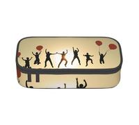 AABSTBFM Trousse à crayons imprimée nuit d'Halloween mignonne grande capacité avec fermeture éclair pour l'école, le bureau et les voyages, Bonne journée, Taille unique, Cartable