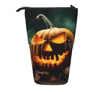 AABSTBFM Trousse à crayons imprimée nuit d'Halloween - Trousse télescopique sur pied et trousse de maquillage pour l'école, le bureau, les voyages, Halloween Night, Taille unique, Cartable