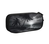 AABSTBFM Trousse à crayons imprimée Sea and Tree in The Night avec fermeture éclair, grande capacité pour l'école, le bureau, les voyages, Noir , Taille unique, Cartable