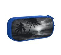 AABSTBFM Trousse à crayons imprimée Sea and Tree in The Night avec fermeture éclair, grande capacité pour l'école, le bureau, les voyages, bleu, Taille unique, Cartable