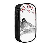 AABSTBFM Trousse à crayons japonaise avec compartiment de grande capacité avec fermeture éclair pour l'école, le bureau et les voyages, noir, Noir , Taille unique, Cartable