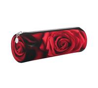 AABSTBFM Trousse à crayons ronde en cuir avec fermeture éclair dorée pour l'école, le bureau et les voyages, Argenté., Taille unique, Cartable