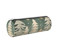 AABSTBFM Trousse à crayons ronde en cuir avec fermeture éclair dorée pour l'école, le bureau et les voyages, Argenté., Taille unique, Cartable