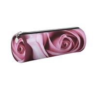 AABSTBFM Trousse à crayons ronde en cuir avec fermeture éclair dorée pour l'école, le bureau et les voyages, Argenté., Taille unique, Cartable