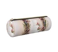 AABSTBFM Trousse à crayons ronde en cuir avec fermeture éclair dorée pour l'école, le bureau et les voyages, doré, Taille unique, Cartable