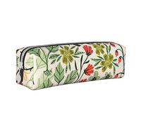 AABSTBFM Trousse carrée en cuir avec fermeture éclair Motif hortensias et marguerites et papillons Pour l'école, le bureau et les voyages, Beautiful Flowers, Taille unique, Cartable