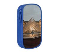 AABSTBFM Trousse imprimée Musée du Louvre à Paris - Grande capacité - Avec fermeture éclair - Pour l'école, le bureau, les voyages - Noir, bleu, Taille unique, Cartable