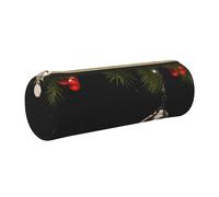 AABSTBFM Trousse ronde en cuir avec fermeture éclair dorée et petite clochette pour l'école, le bureau et les voyages, doré, Taille unique, Cartable