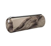 AABSTBFM Trousse ronde en cuir avec fermeture éclair dorée pour l'école, le bureau et les voyages, Argenté., Taille unique, Cartable