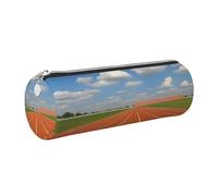 AABSTBFM Trousse ronde en cuir avec fermeture éclair dorée pour l'école, le bureau et les voyages, Argenté., Taille unique, Cartable