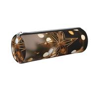 AABSTBFM Trousse ronde en cuir avec fermeture éclair dorée pour l'école, le bureau et les voyages, Argenté., Taille unique, Cartable