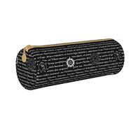 AABSTBFM Trousse ronde en cuir avec fermeture éclair sur le thème de l'océan Beach - Polyvalente et durable pour l'école, le bureau et les voyages, Inspiration Supernatural, Taille unique, Cartable
