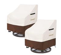 Aacabo Lot de 2 housses de chaise longue pivotantes d'extérieur 100 % imperméables pour extérieur, 101 x 101 x 91,4 cm (l x P x H), beige