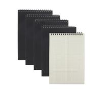 Aacehlh Lot de 4 cahiers à spirale en papier graphique A5 à spirale, 14,7 x 21,1 cm, 160 pages de papier quadrillé pour étudiants, mathématiques, ingénierie (noir)