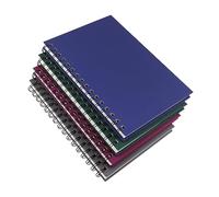 Aacehlh Lot de 4 carnets à spirales A5 à couverture rigide, 14,5 x 21,6 cm, 160 pages, papier 100 g/m², journaux lignés pour étude et notes (rouge, vert, bleu, gris)