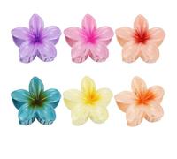 Aacehlh Lot de 6 pinces à cheveux en forme de fleur de 7,9 cm - Plumeria hawaïenne - Accessoires de cheveux essentiels pour femme (plumeria)