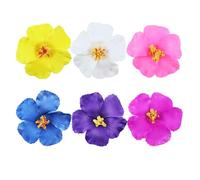 Aacehlh Lot de 6 pinces à cheveux en forme de fleur hawaïenne de 10 cm pour décoration de fête tropicale hawaïenne, accessoires de fête Luau, mariage