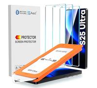 AACL Lot de 3 films de protection d'écran en verre trempé pour Samsung Galaxy S25 Ultra 5G, outil d'alignement rapide, sans bulles, 6,8 pouces