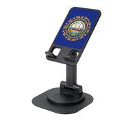 AACPPB New Hampshire State Flag Support de téléphone portable pliable avec trou de chargement Rotation à 360° Angle réglable Base antidérapante